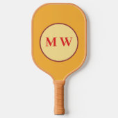 Schema für personalisierte Monogramm-Herbstfarben Pickleball Schläger (Vorderseite)