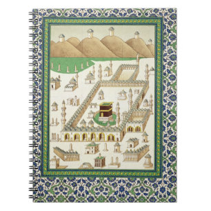 Schematische Ansicht des Mekkas, das Qua'bah, von Notizblock