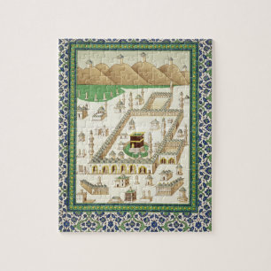 Schematische Ansicht des Mekkas, das Qua'bah, von Puzzle