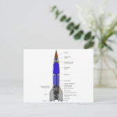 Schematische Darstellung eines V-2-Raketenentwurfs Postkarte (Stehend Vorderseite)