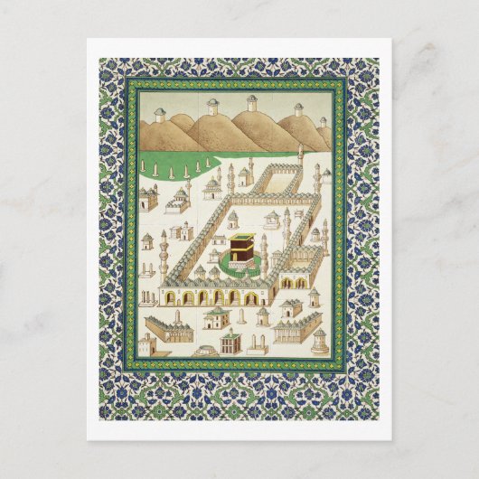 Schematische Darstellung von Mekka, die die Qua'ba Postkarte (Vorderseite)