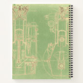 Schematische Planung Zeichnend Motor von Frühgas Notizblock (Rückseite)