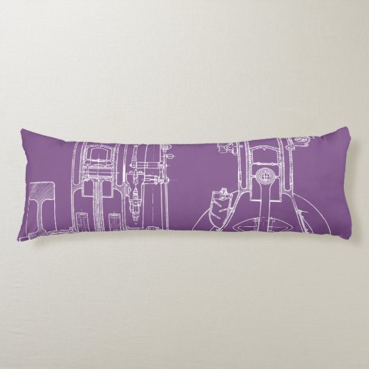 Schematische Planung Zeichnend Motor von Frühgas Seitenschläferkissen (Vorderseite)