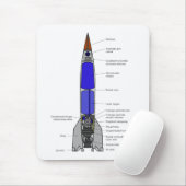 Schematisches Diagramm eines V-2 Rocket Entwurfs Mousepad (Mit Mouse)