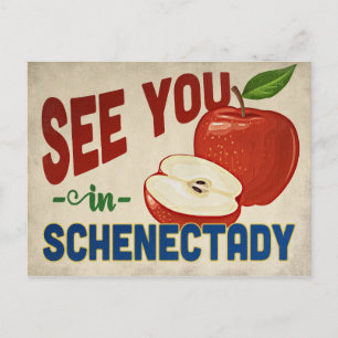 Schenectady New York Apple - Vintage Travel Postkarte