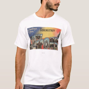 Schenectady, New York - große Buchstabe-Szenen T-Shirt