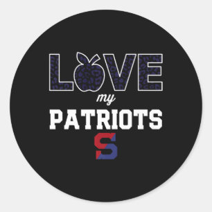 Schenectady Patriots Logo-Liebe Mein Team hat Runder Aufkleber