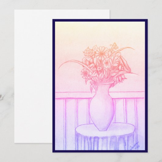 Schenkung von Blume Einladung (Vorne/Hinten)