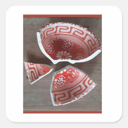 scherben Griechenland  Quadratischer Aufkleber (Vorderseite)