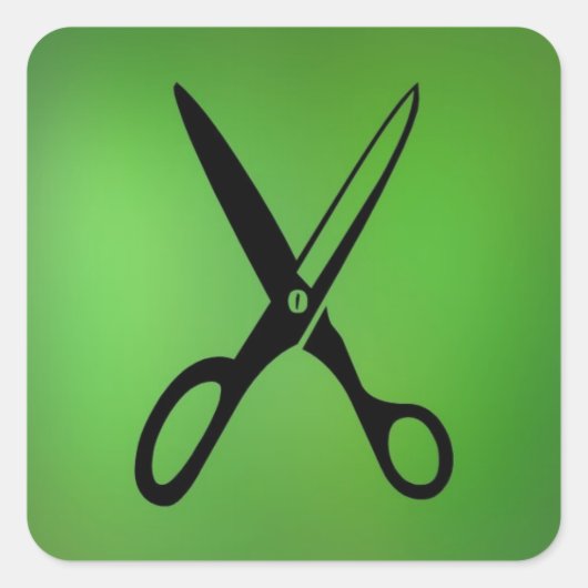 Schere AH2010 Quadratischer Aufkleber (Vorderseite)