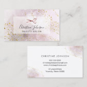 Schere auf IMITATEN Glitzer Aquarell Visitenkarte (Vorne/Hinten)