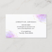 Schere auf IMITATEN lila Glitzer Aquarell Visitenkarte (Rückseite)