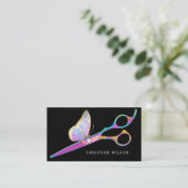 Schere auf schwarzem Haarstiel Visitenkarte (Stehend Vorderseite)