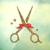 Schere aus goldenem Glitzer - Friseur Stylist Fensteraufkleber (Blatt 3)