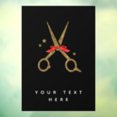 Schere aus goldenem Glitzer - Friseur Stylist Fensteraufkleber (Blatt 3)