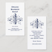 Schere Barber Pole Beruflich Barber Shop Visitenkarte (Vorne/Hinten)