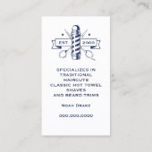 Schere Barber Pole Beruflich Barber Shop Visitenkarte (Rückseite)
