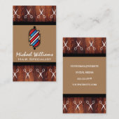 Schere | Barber Pole | Holz Visitenkarte (Vorne/Hinten)