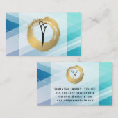 Schere | Blauer Abstrakter Hintergrund Visitenkarte (Vorne/Hinten)