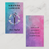 Schere | Blumenordnung | Aquarelltextur Visitenkarte (Vorne/Hinten)