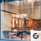 Schere & Comb Aquamarine Haare Stylisten Open Hour Fensteraufkleber (Café-Fenster)