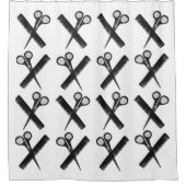 Schere Comb-Friseursalon Duschvorhang (Vorderseite)