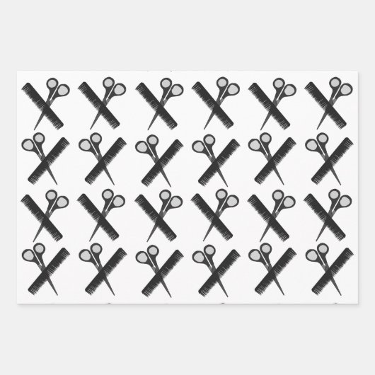 Schere Comb-Friseursalon Geschenkpapier Set (Vorderseite 2)