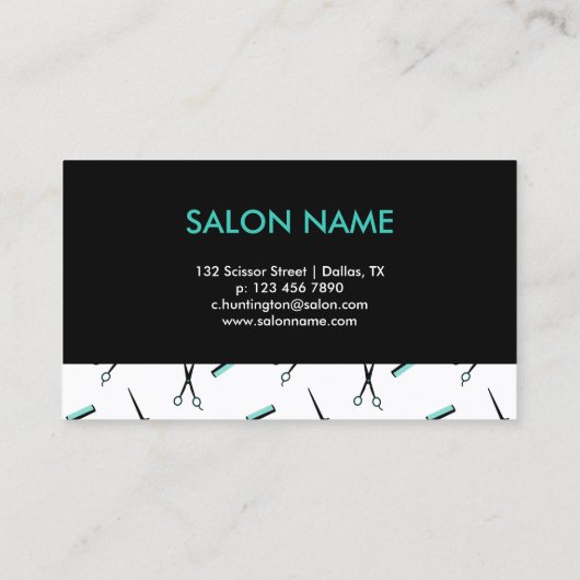 Schere & Combs Haar Stylist Terminkarte (Rückseite)