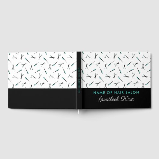 Schere & Combs Muster Friseur Salon Gästebuch (Voll)