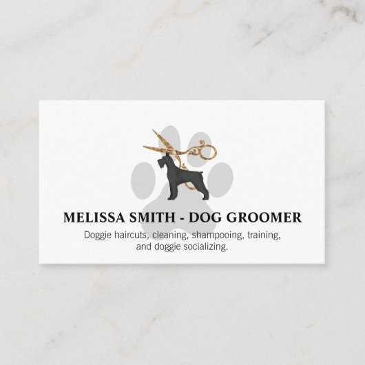 Schere | Dog Groomer Business Card Visitenkarte (Vorderseite)
