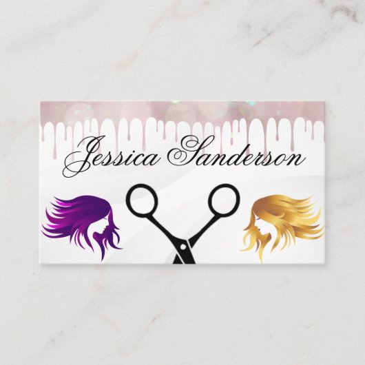 Schere | Farbfarbe | Frauenhair Visitenkarte (Vorderseite)