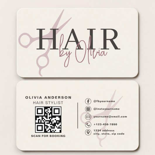 Schere Friseur QR Code Visitenkarte