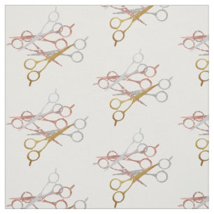 Schere Friseur Salon Metallics Glitter Stoff