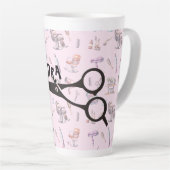 Schere Friseur Stylist Personalisiert Milchtasse (Rechte Ecke)