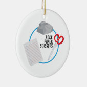 Schere für Rock Paper Keramik Ornament (Rechts)