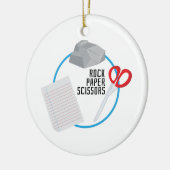 Schere für Rock Paper Keramik Ornament (Links)