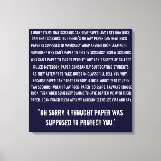 Schere für Rock Paper Leinwanddruck (Vorderseite)