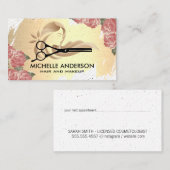 Schere | Gold gebürstet | BLUME | Haarlogos Terminkarte (Vorne/Hinten)