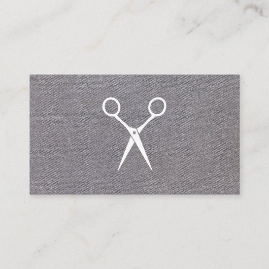 Schere | Graue Textur Hintergrund Visitenkarte (Vorderseite)