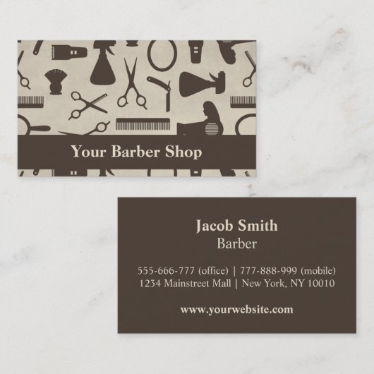 Schere-Haar-Schnitt bearbeitet Muster-Friseursalon Visitenkarte (Vorne/Hinten)