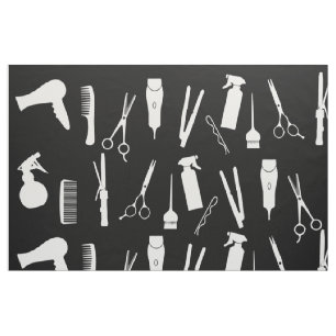 Schere Haar Stylist Salon Tools White Comb Stoff