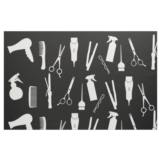 Schere Haar Stylist Salon Tools White Comb Stoff (Fat Quarter (45,7 x 55,9 cm))