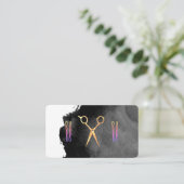 Schere Haare Button | Schwarz der Wasserfarbe Terminkarte (Stehend Vorderseite)