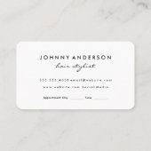 Schere Haare Button | Schwarz der Wasserfarbe Terminkarte (Rückseite)