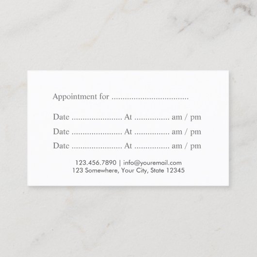 Schere & Haare Zickzack Haare Stylistische Ernennu Terminkarte (Rückseite)