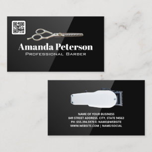 Schere Haarklappen   QR Code Business Card Visitenkarte