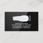 Schere Haarklappen | QR Code Business Card Visitenkarte (Rückseite)