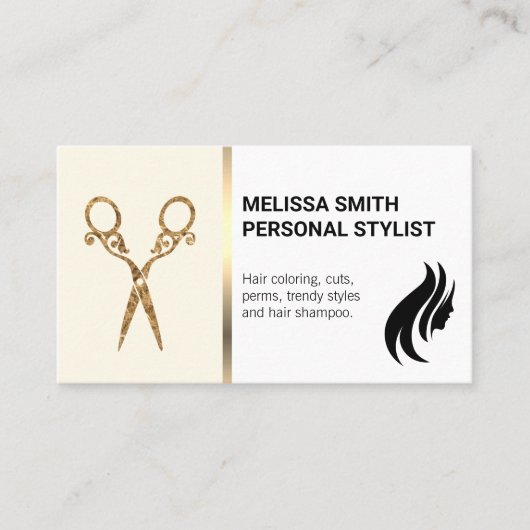 Schere | Haarlogo Visitenkarte (Vorderseite)