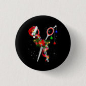 Schere Haarstylist Weihnachtsmann Weihnachtsmann C Button (Vorderseite)