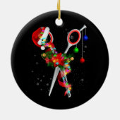 Schere Haarstylist Weihnachtsmann Weihnachtsmann C Keramik Ornament (Hinten)